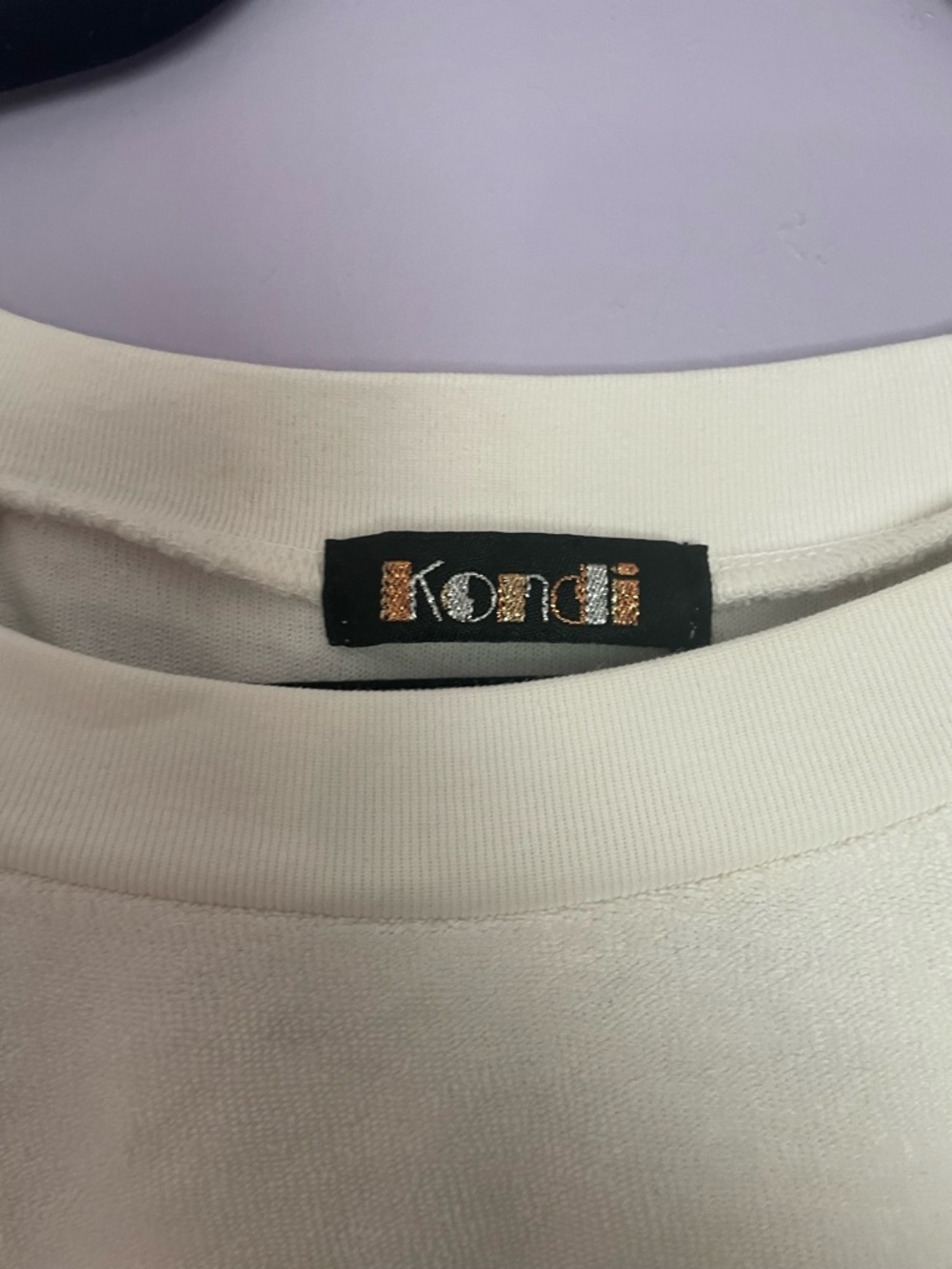 Kondi Cream Cropped Sweatshirt Terry Cloth size XS/S - Picture 5 of 8